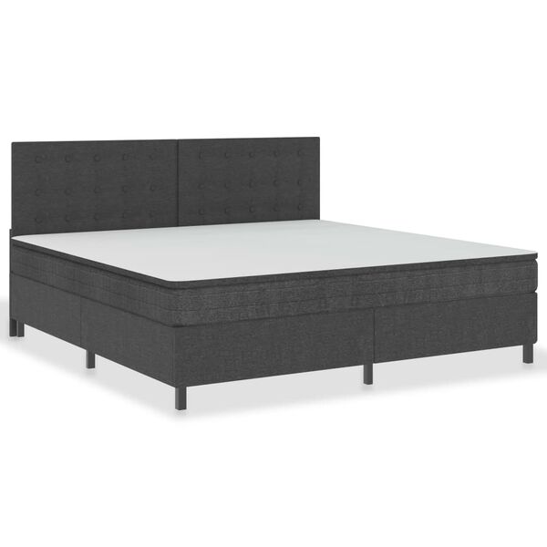 vidaXL Boxspring stof donkergrijs 200x200 cm