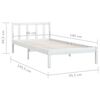 vidaXL Bedframe massief grenenhout wit 90x190 cm