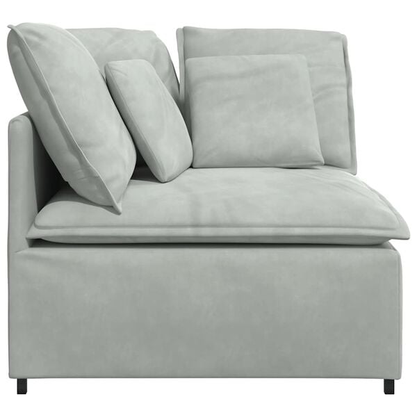 vidaXL Modulaire hoekmodule bank met kussens 100 cm lichtgrijs