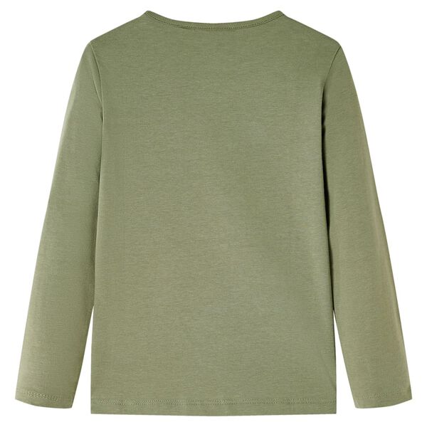 Kindershirt met lange mouwen 140 kakikleurig