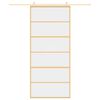 vidaXL Schuifdeur 90x205 cm helder ESG-glas en aluminium goudkleurig