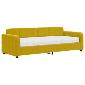 vidaXL Slaapbank met matras 80x200 cm fluweel geel