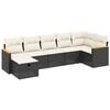 vidaXL 7-delige Loungeset met kussens poly rattan zwart