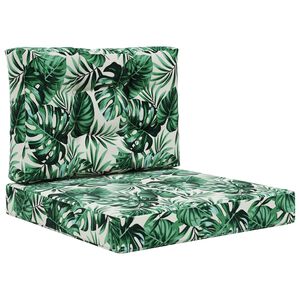 vidaXL Buiten bankkussen 2 pcs Bladpatroon Polyester