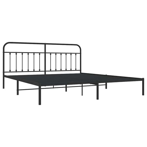 vidaXL Bedframe met hoofdbord metaal zwart 193x203 cm