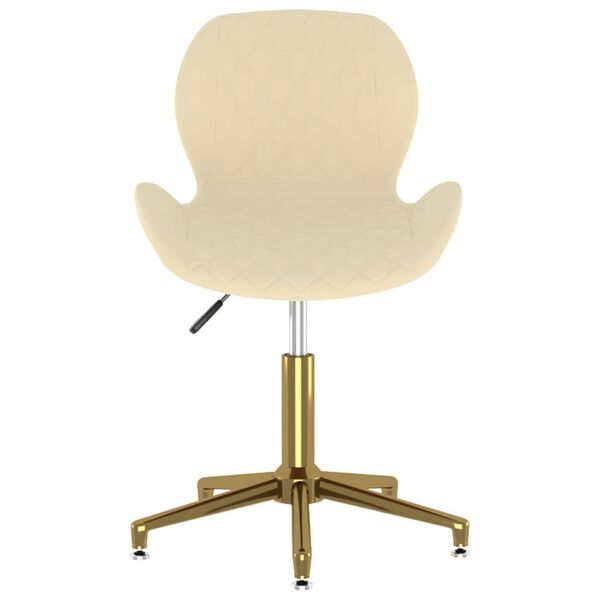 vidaXL Eetkamerstoelen draaibaar 2 st fluweel cr&egrave;mekleurig