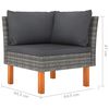 vidaXL 7-delige Loungeset met kussens poly rattan grijs