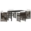 vidaXL Tuin eettafelset 5 st Bruin Gepoedercoat staal