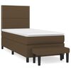vidaXL Boxspring met matras stof donkerbruin 90x200 cm