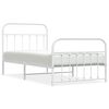 vidaXL Bedframe met hoofd- en voeteneinde metaal wit 100x190 cm