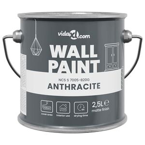 vidaXL Muurverf Grijs 2,5 L Wandprint