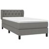 vidaXL Boxspring met matras stof donkergrijs 80x200 cm