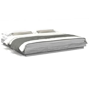 vidaXL Bedframe met LED-verlichting grijs sonoma eiken 200x200 cm