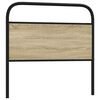 vidaXL Hoofdbord 100 cm staal en bewerkt hout sonoma eikenkleurig