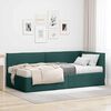 vidaXL Hoekbedframe met Matras met hoofdeinde 2 pcs Groen Fluweel