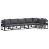 vidaXL Tuin Sofa Set met kussen 6 pcs Zwart Aluminium
