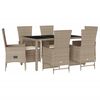 vidaXL 7-delige Tuinset met kussens poly rattan beige