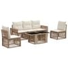 vidaXL Tuinbankenset 6 st Beige en Cr&egrave;me Wit poly rattan