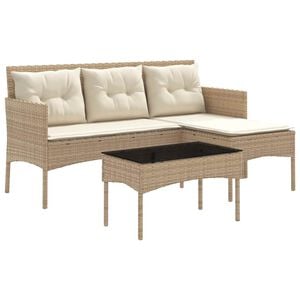 vidaXL Tuinbankenset 2 st poly rattan