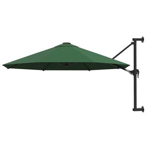vidaXL Wandparasol met metalen paal 300 cm groen
