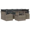 vidaXL Tuin Sofa Set met kussen 7 pcs Grijs Poly riet