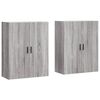 vidaXL Hangkasten 2 st 69,5x34x90 cm grijs sonoma eikenkleurig