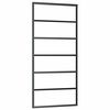vidaXL Schuifdeur 90x205 cm ESG-glas en aluminium zwart