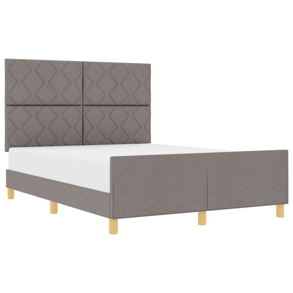 vidaXL Bedframe met hoofdeinde Taupe 140 x 190 cm Stof