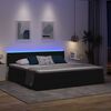 vidaXL Opbergbed met LED met matras met LED Zwart 200 x 200 cm Stof