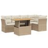 vidaXL 5-delige Loungeset met kussens poly rattan beige