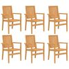 vidaXL Tuinstoelen stapelbaar 6 st 56,5x57,5x91 cm massief teakhout