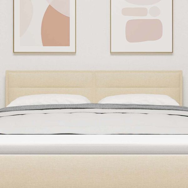 vidaXL Hoofdbord met hoofdeinde Cr&egrave;me 144 cm Nep Leer