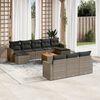 vidaXL 11-delige Loungeset met kussens poly rattan grijs