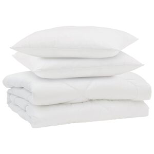 vidaXL Zomer Dekbed met kussen 3 pcs Wit Microfibre