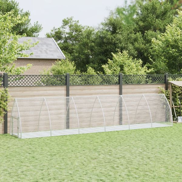 vidaXL Konijnenhok 600x105x120 cm gegalvaniseerd staal zilverkleurig