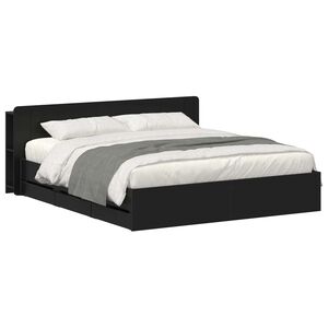 vidaXL Bedframe met opslag Zwart 180 x 200 cm Bewerkt hout