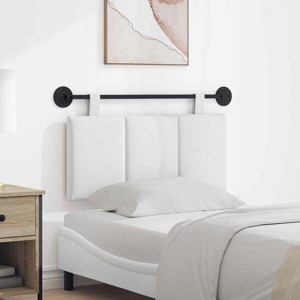 vidaXL Hangend Hoofdeinde Wandgemonteerd Wit 90 x 55 x 5 cm Stof