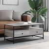 vidaXL Salontafel 100x51x45 cm bewerkt hout grijs sonoma
