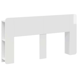 vidaXL Hoofdeinde kas met opslag Hoogglans Wit Bewerkt hout