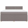 vidaXL Boxspring met matras stof taupe 180x200 cm