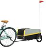 vidaXL Fietstrailer 45 kg ijzer zwart en geel