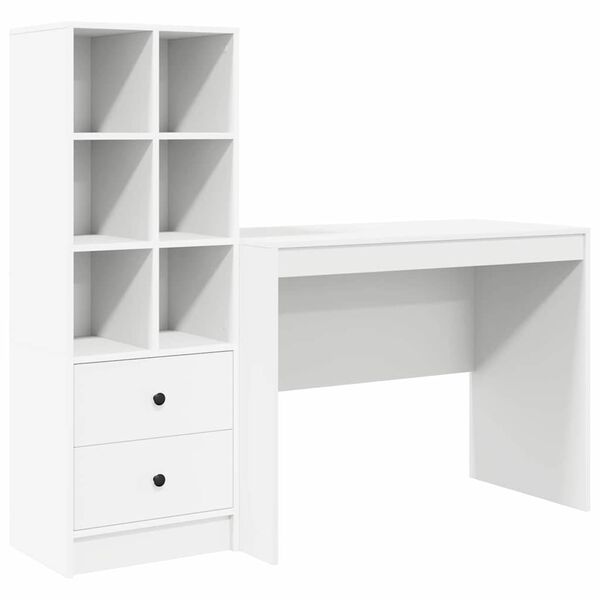 vidaXL Bureau met lade 2 pcs Wit