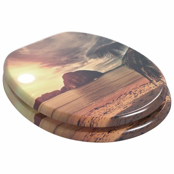 vidaXL Zachte sluit toiletbril Oranje 44 x 38 cm MDF-plaat