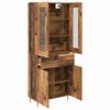 vidaXL Hoge kast met lade 2 pcs Oudhout Bewerkt hout