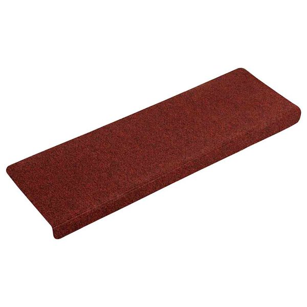 vidaXL Trapmatten Zelfklevend 15 stuks 65x21x4 cm Bordeaux Rood Rechthoekige Rand
