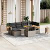 vidaXL 7-delige Loungeset met kussens poly rattan grijs
