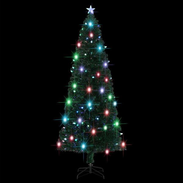 vidaXL Voorverlichte kerstboom met standaard en LED 240 cm glasvezel