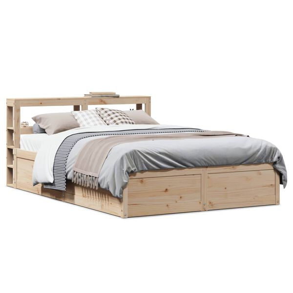 vidaXL Bedframe met hoofdbord massief grenenhout 160x200 cm