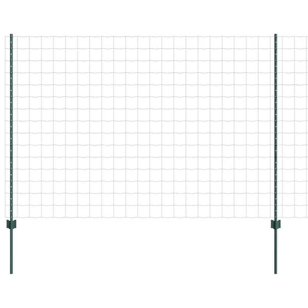 vidaXL Hek met Paal Groen 1,5 x 10 m Staal