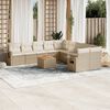 vidaXL 11-delige Tuinset met kussens poly rattan beige